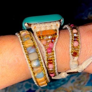 Bohemian Apple watch band beaded boho wrap around watch band